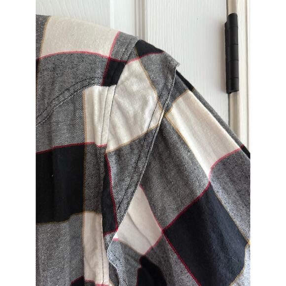 Vintage d.Frank Black and White Plaid 100% Cotton Midi Dress Size 10 - Picture 8 of 9